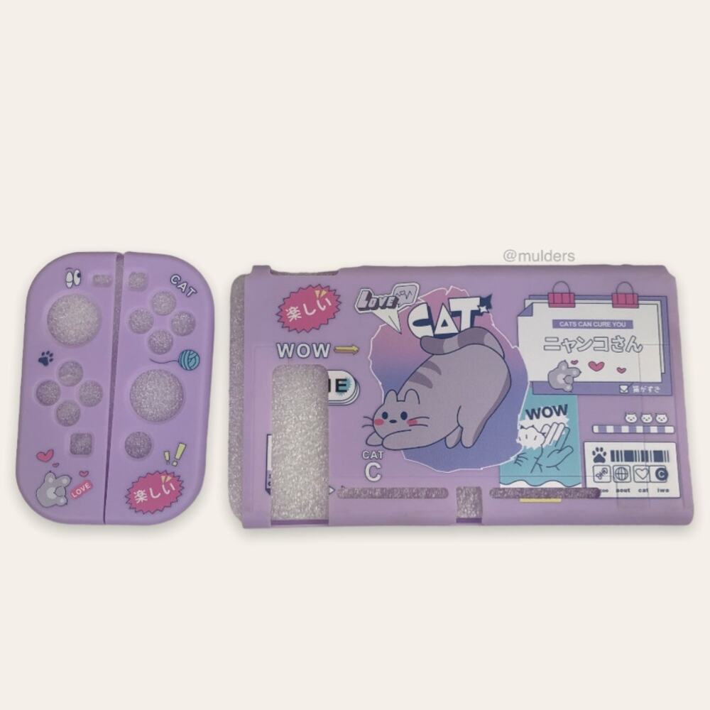 Kawaii Kitty Cat Kitten Pastel Purple Lavender Soft Case for Nintendo Switch